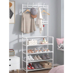 Arara 4/5 Andar Sapateira Organizadora Cabideiro Suporte Multiuso Sapato Tenis Roupa Quarto Armários