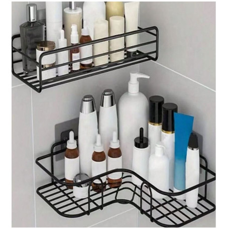 Kit de Suportes Organizadores De Metal Rack De Parede Banheiro Cozinha Prateleiras Porta Shampoo