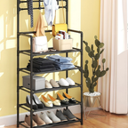 Arara 4/5 Andar Sapateira Organizadora Cabideiro Suporte Multiuso Sapato Tenis Roupa Quarto Armários
