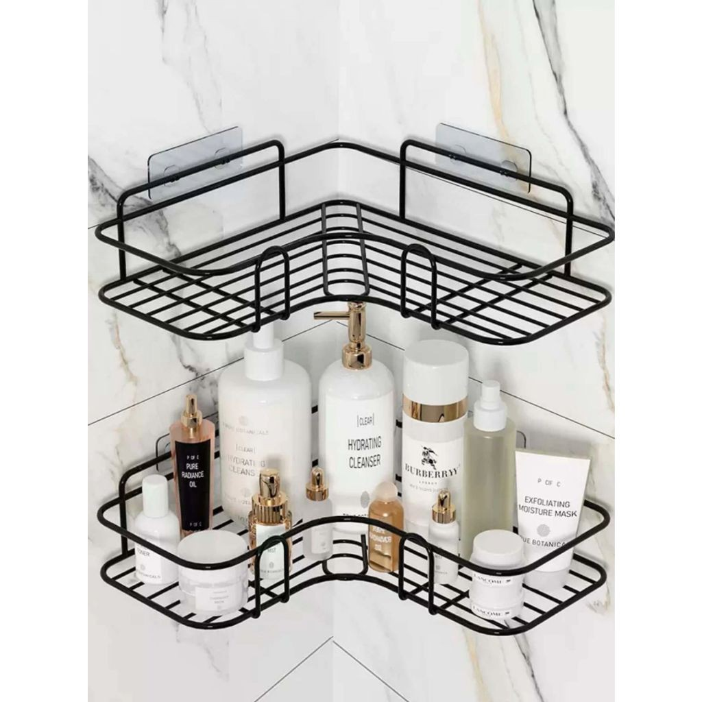 Kit de Suportes Organizadores De Metal Rack De Parede Banheiro Cozinha Prateleiras Porta Shampoo