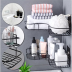 Kit de Suportes Organizadores De Metal Rack De Parede Banheiro Cozinha Prateleiras Porta Shampoo