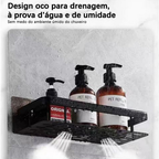 Kit Com 2 Suporte Banheiro Antiferrugem Adesivo Sem Furo Organizador Multiuso Na Parede De Alumínio