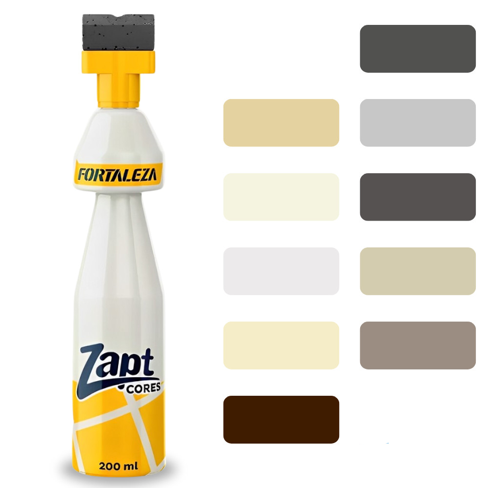 Tinta Para Rejunte Zapt Cores Fortaleza 200ml Prático Alta Cobertura Piso Parede Rejunta Porcelanato Banheiro Branco