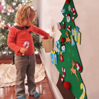 Arvore de natal de feltro velcro com led desmontável com enfeites de natal pendura na parede
