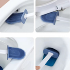2 em 1 Escova de Silicone para Vaso Sanitário - Base de Banheiro Privada, Alta Eficiência