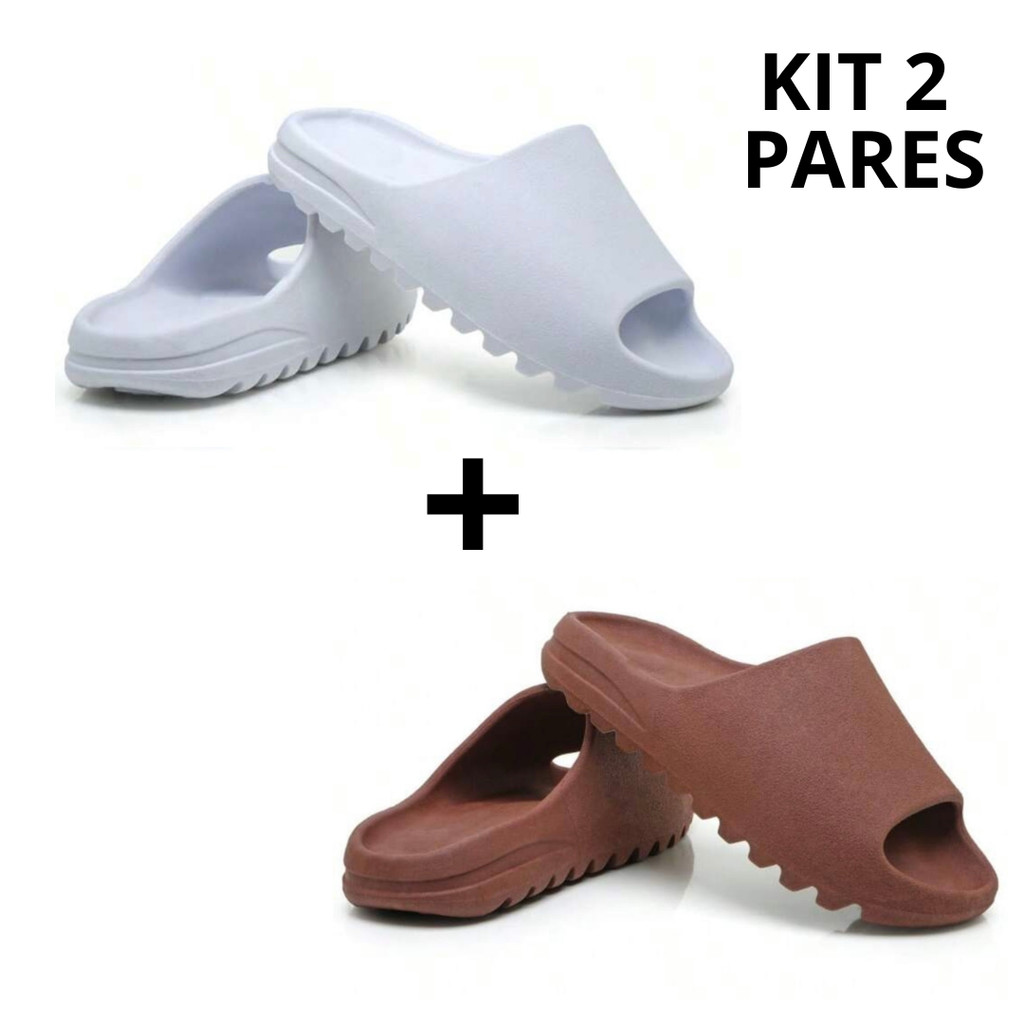 Kit 2 Pares Chinelo Masculino Feminino Nuvem Slide Lançamento Leve Confortável Ortopédico