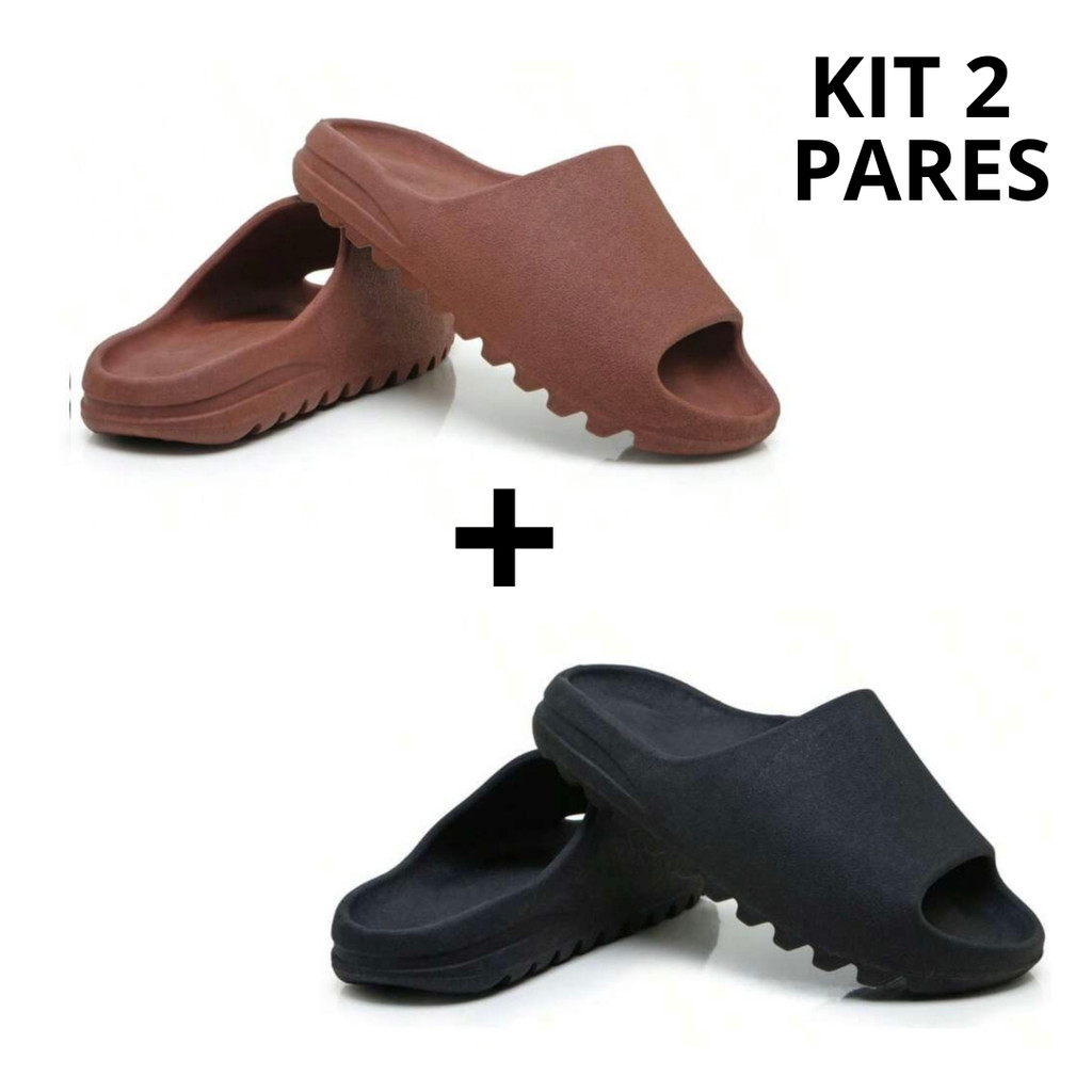 Kit 2 Pares Chinelo Masculino Feminino Nuvem Slide Lançamento Leve Confortável Ortopédico
