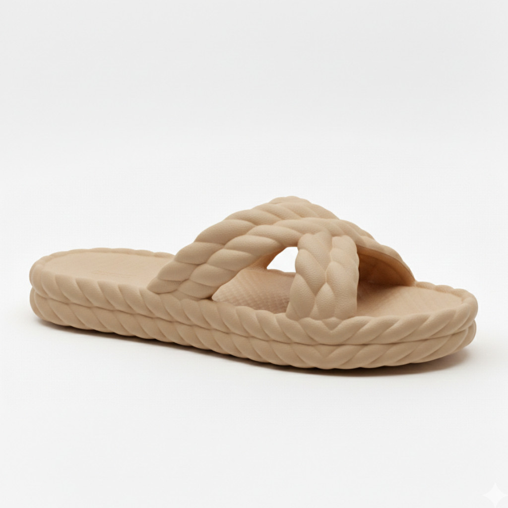 Chinelo Feminino Plataforma Confortável com Trança em X