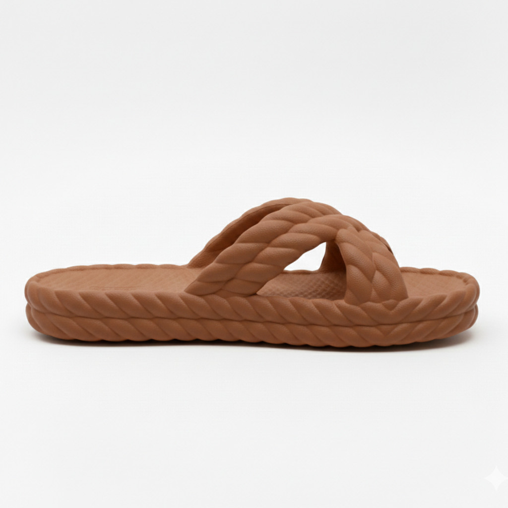 Chinelo Feminino Plataforma Confortável com Trança em X