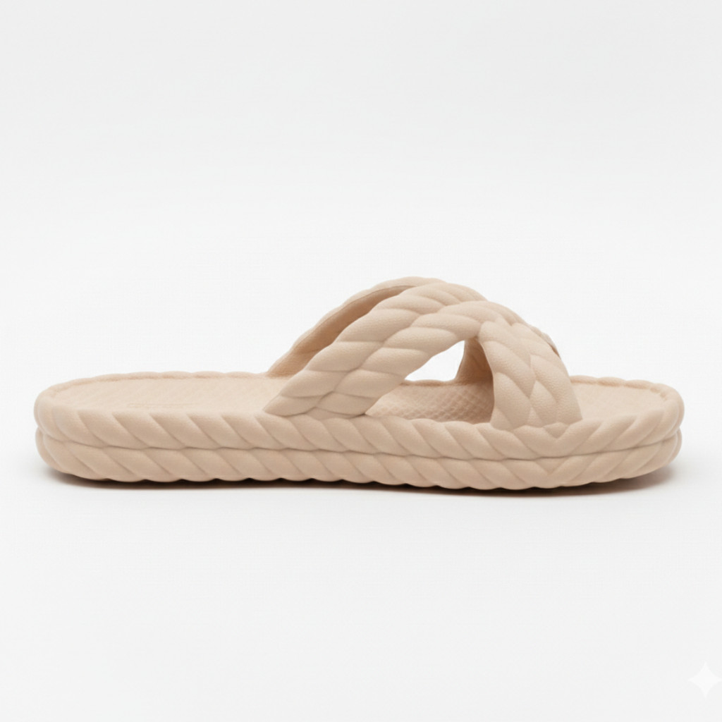 Chinelo Feminino Plataforma Confortável com Trança em X