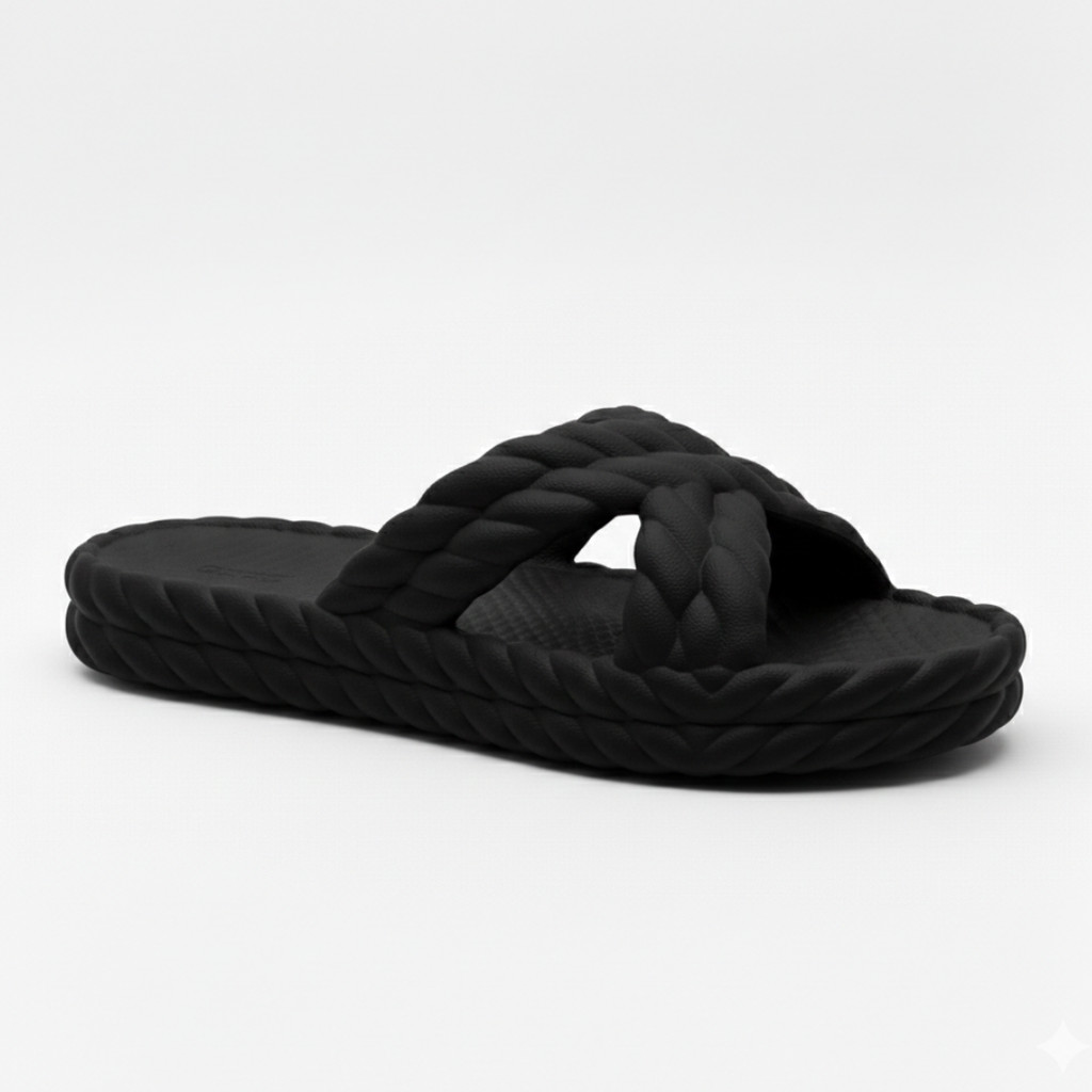 Chinelo Feminino Plataforma Confortável com Trança em X